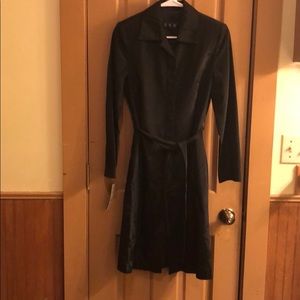 90’s Black Silk Trench Coat